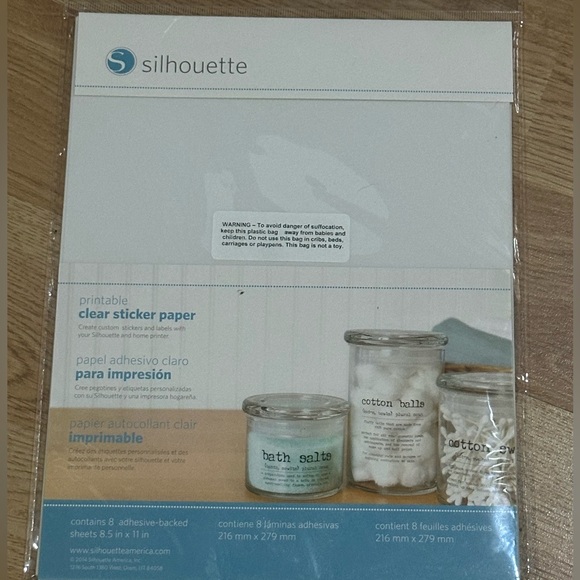 Silhouette Clear Adhesive Sticker Paper - Picture 1 of 2